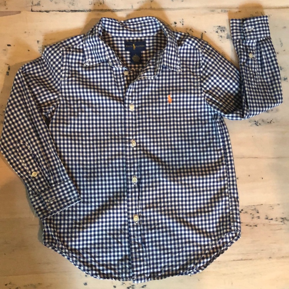 Boy’s button down Ralph Lauren plaid polo
